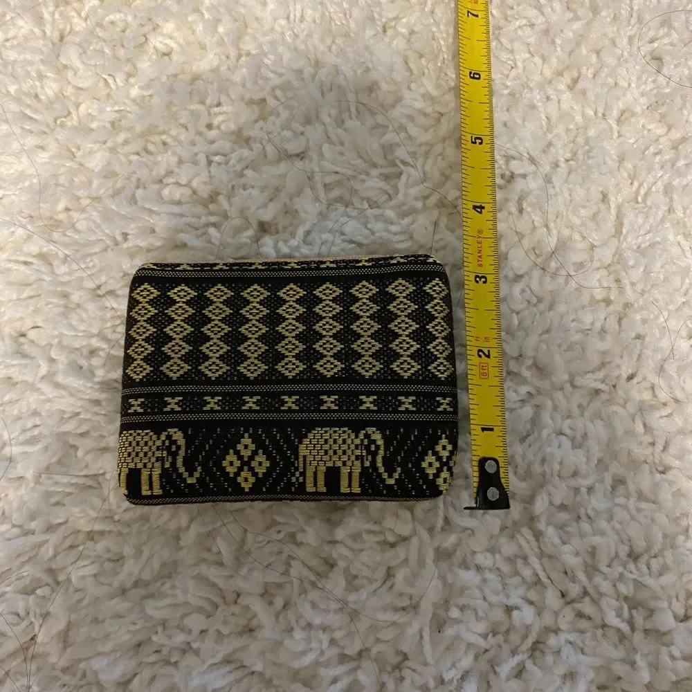 Women's Black/Gold Zipper Card Holder/Coin Purse. Card Holder. O/S. Animal Print - Picture 6 of 6